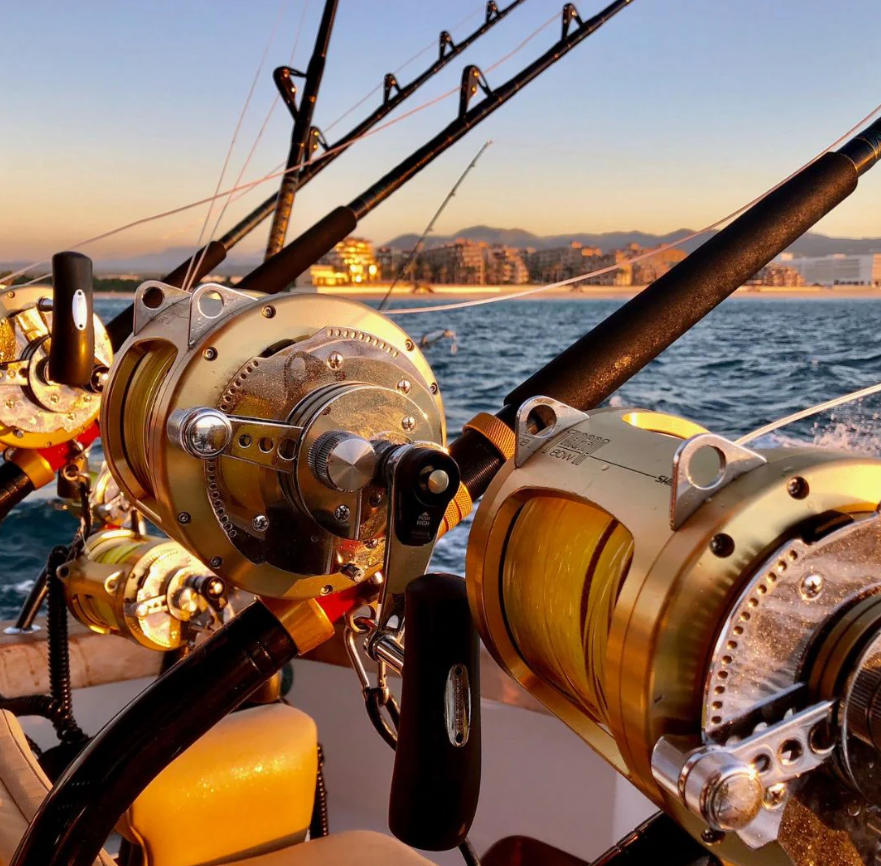 conventional reel offshore fishing gear setup