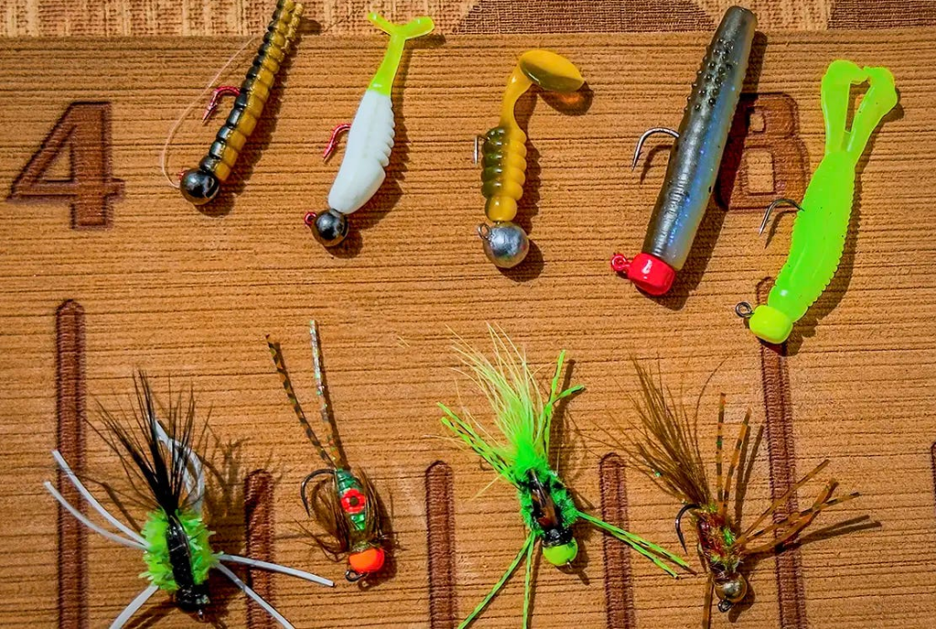 small jigs and worms used for bluegill fishing techniques