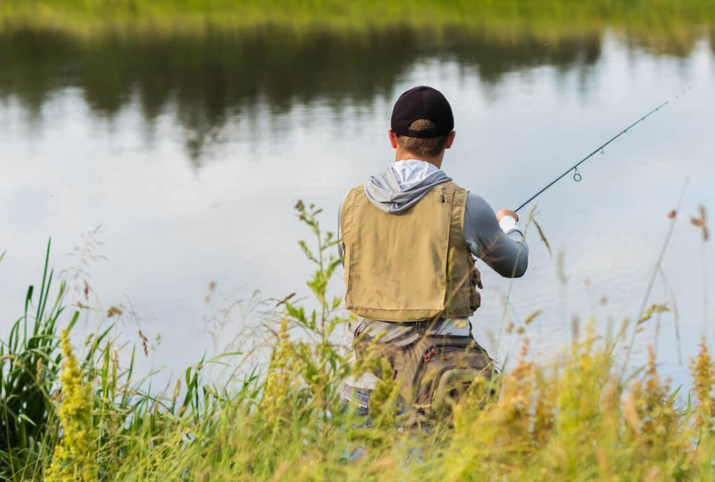 fishing near weed beds and docks in lake bluegill habitat